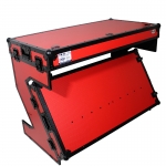 [디제이테이블]Prox Z shape table, Red on Black w/ Wheels