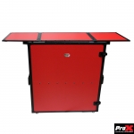 [디제이테이블]Prox DJ Station Desk Red on Black w/ Wheels(Fold out table)
